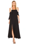 HALSTON HERITAGE COLD SHOULDER GOWN WITH FLOUNCE DETAIL,KDN161840C