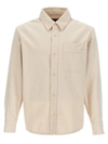 Apc A. P.c. Surchemise Basile Brodee Poitrine Overshirt Bae S In Beige