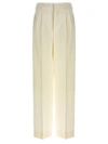 Ami Alexandre Mattiussi Pleated Trousers With Back Pockets And Belt Loops In White
