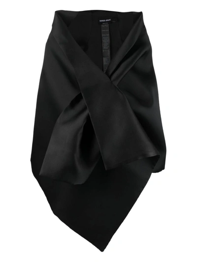 Giorgio Armani Official Store Silk-blend Stole In Black