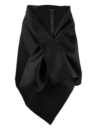 Giorgio Armani Official Store Silk-blend Stole In Black  