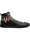 GUCCI Leather high-top with appliqués,478180BXOA012156598
