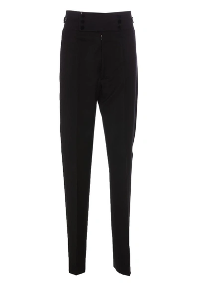 Maison Margiela Pleat Tapered Trousers In Black