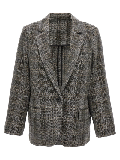 Marant Etoile Charlyne Herringbone Wool Jacket In Beige