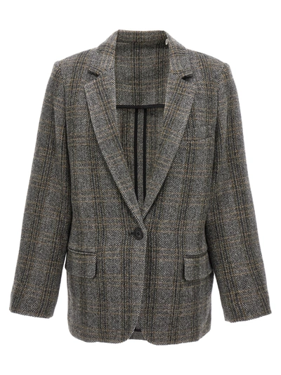 Isabel Marant Étoile Charlyne Herringbone Wool Jacket In Beige