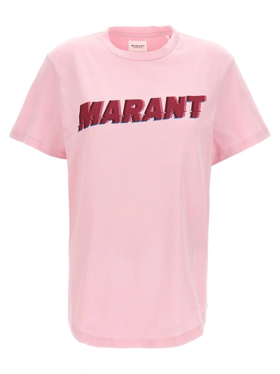 Marant Etoile Logo-print Cotton T-shirt In Pink