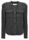 Isabel Marant Étoile Shoulder-pads Wool-blend Cardigan In Gray
