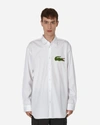 Comme Des Garçons Shirt X Lacoste Oversized Shirt With Maxi Patch In White