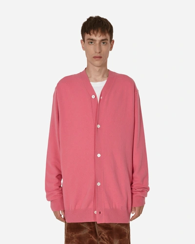 Comme Des Garçons Shirt Oversized Knit Cardigan In Pink