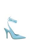 Attico Ankle Wrap Pointed Toe Slingback Pump In Light Blue