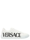 Versace Man Sneakers White Size 11 Calfskin In White/black