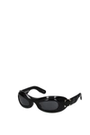 Dior Lady Oval Plastic Sunglasses In Shiny Black