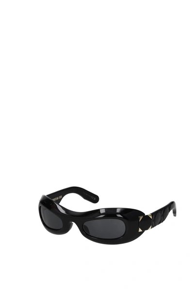 Dior Lady Oval Plastic Sunglasses In Black