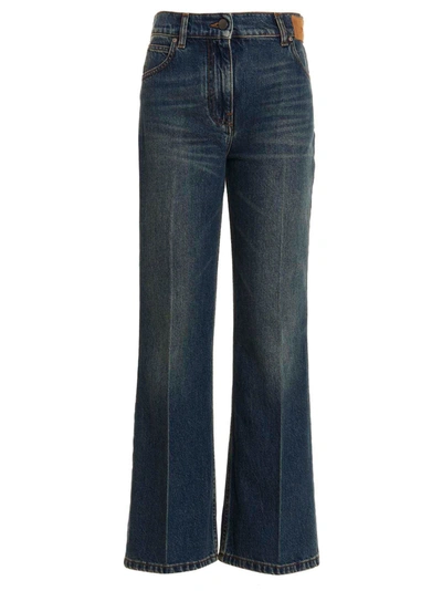 Palm Angels Star Flared Jeans In Blue