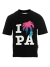 Palm Angels Printed Crewneck T-shirt In Black