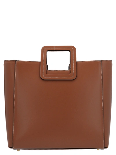 Staud Shirley Two-piece Leather Tote Bag In Marrón