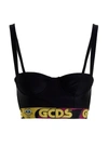 Gcds Balcony-style Stretch Fabric Bra In Black