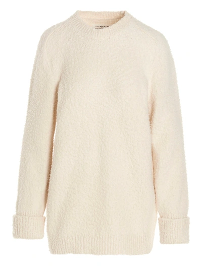 Maison Margiela Fur-effect Sweater In White