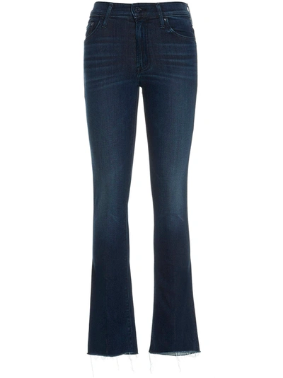 Mother The Insider Ankle Fray French Electro Jeans In Blue