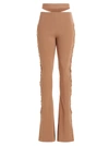 Andreädamo Tan Cut-out Trousers In Beige
