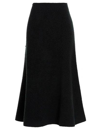Jil Sander Flared Midi Skirt In Black
