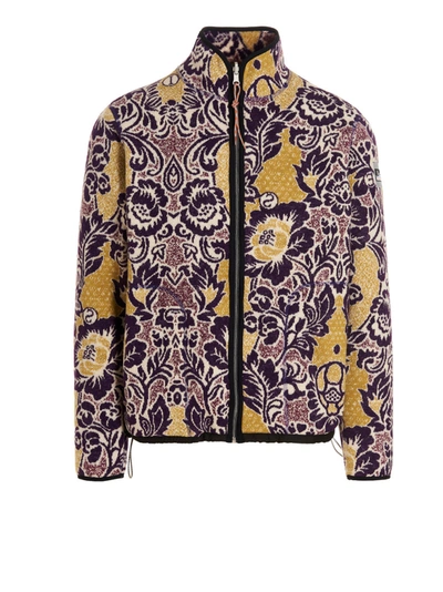 Aries Fleur Floral-pattern Relaxed-fit Woven-knit Jacket In Multi-colour