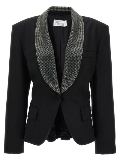 Giuseppe Di Morabito Crystal Lapel Blazer In Black