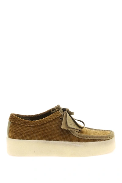 Clarks Originals Wallabee Cup Corduroy Moccasins In Brown