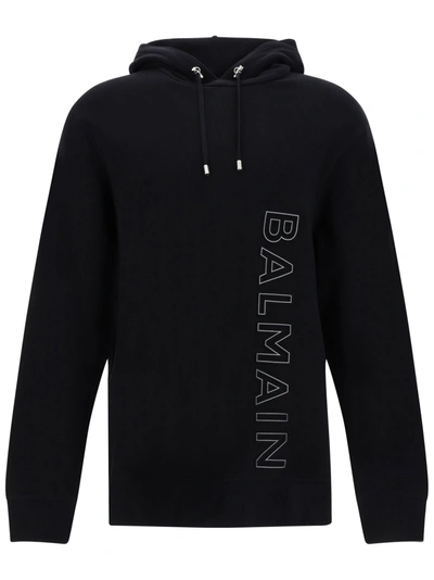 Balmain Hoodie In Noir/gris