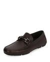 Ferragamo Brown Gancini Ornament Loafers In Brown