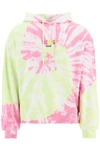 Gcds Glitter Logo Tie-dye Hoodie In White, Yellow, Pink