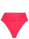 Magda Butrym Twisted High-waisted Bikini Bottoms In Fuchsia