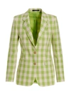 Tagliatore Paris Checkered Blazer Jacket With Front Pockets In Green