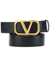 Valentino Black Vlogo Signature Leather Belt