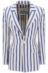 Vivienne Westwood Lelio Striped Single-breasted Blazer In White, Blue