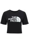 The North Face Black Cotton Cropped T Shirt With Logo In Black