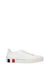 MONCLER SNEAKERS GLISSIERE LEATHER WHITE OPTIC WHITE