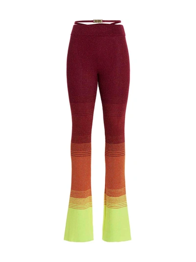 Gcds Degradé Knitted Trousers In Multicolor