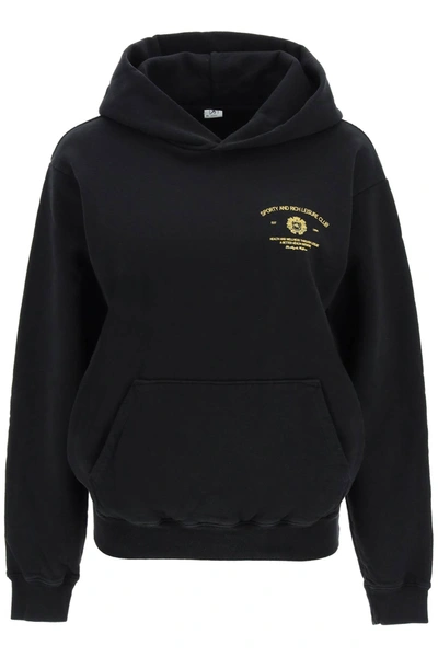 Sporty And Rich Sporty Rich 'athletic Club' Cropped Hoodie In Black