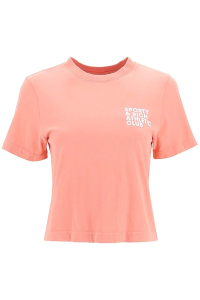 Sporty And Rich Exercise Often Slogan-print Cropped T-shirt In Pink