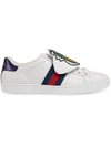 GUCCI WHITE PINEAPPLE PATCH ACE SNEAKERS,481152DOP8012156579