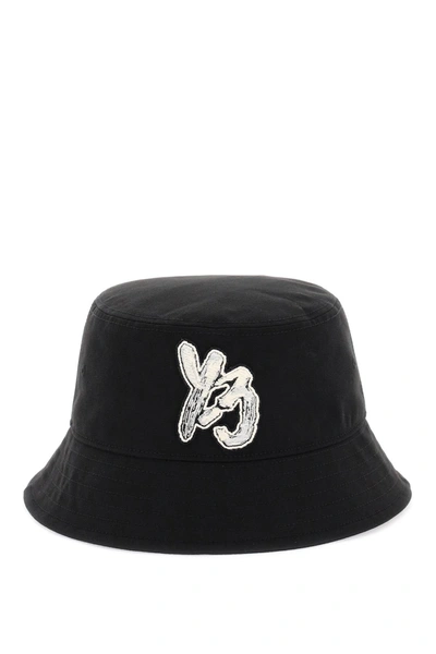 Y-3 Logo-patch Bucket Hat In Black
