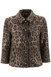 DOLCE & GABBANA DOLCE & GABBANA WOOL JACQUARD BOLERO JACKET WITH LEOPARD MOTIF