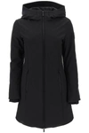 Woolrich Military Technical Fabric Parka With Internal Removable Down Jacket In Black