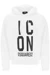 Dsquared2 'icon Squared' Cool Fit Hoodie With Logo Print In White