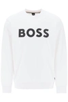 Hugo Boss Logo-print Cotton-blend Sweatshirt In White