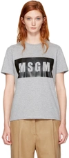 MSGM Grey Box Logo T-Shirt