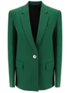 Attico Single-breasted Wool-blend Blazer In Emerald