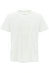 Maison Margiela Dispersed Number Logo Print Crewneck Cotton T-shirt In White