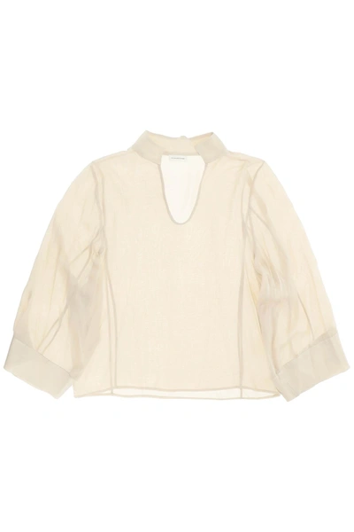 By Malene Birger 'lomaria' Lightweight Canvas Blouse In Beige